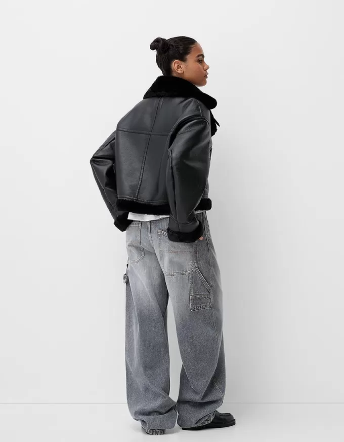 Faux shearling biker jacket Faux shearling biker jacket