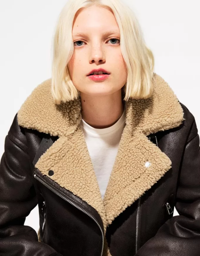 Faux shearling biker jacket Faux shearling biker jacket