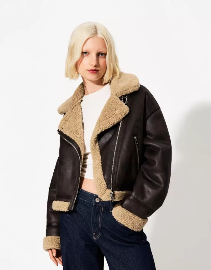 Faux shearling biker jacket Faux shearling biker jacket
