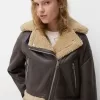 Faux shearling biker jacket