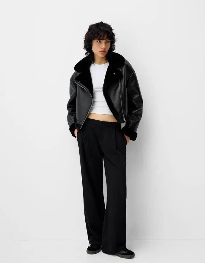 Faux shearling biker jacket Faux shearling biker jacket