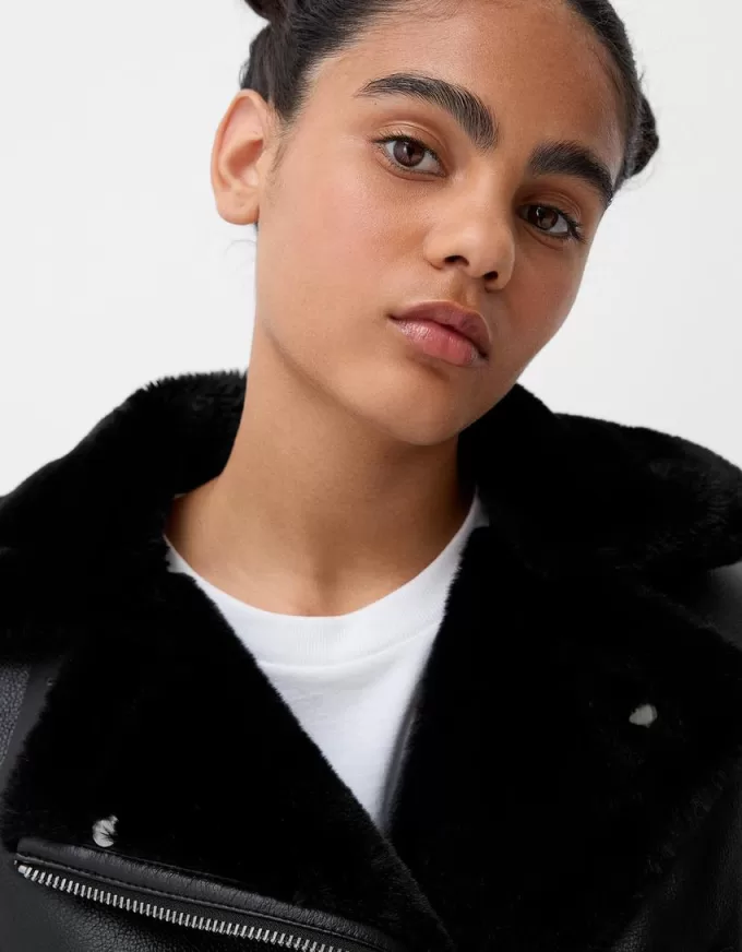 Faux shearling biker jacket Faux shearling biker jacket