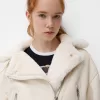 Faux shearling biker jacket