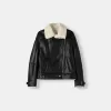Faux shearling biker jacket
