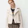 Faux shearling biker jacket