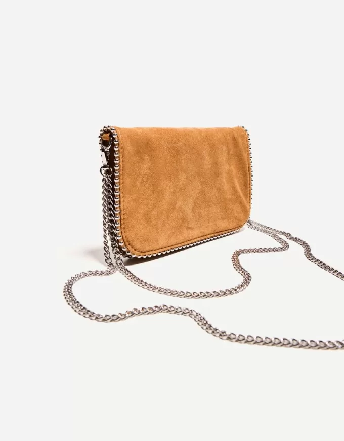 Faux suede handbag