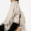 Faux suede jacket with fringing Faux suede jacket with fringing