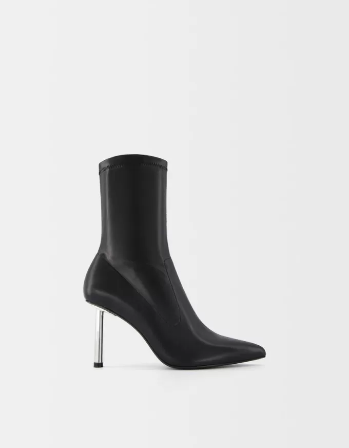 Fitted metallic high-heel ankle boots Fitted metallic high-heel ankle boots