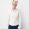 Fitted shirt with flared sleeves