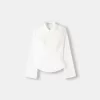 Fitted shirt with flared sleeves
