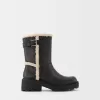 Flat ankle boots with faux shearling detail Flat ankle boots with faux shearling detail