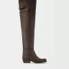 Flat over-the-knee boots