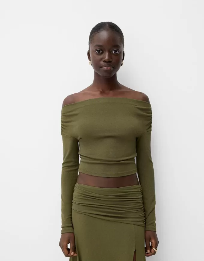 Gathered Bardot sweater Gathered Bardot sweater