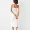 Gathered midi dress with straps Gathered midi dress with straps