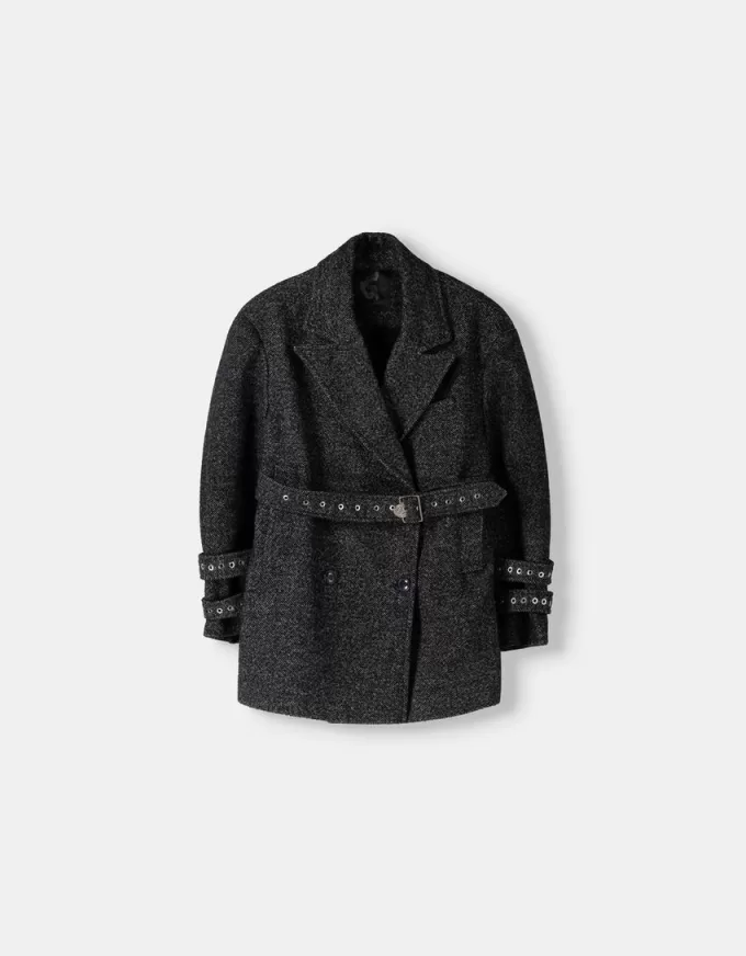 Generation Bershka coat with eyelets Generation Bershka coat with eyelets