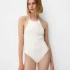 Halter bodysuit with open back Halter bodysuit with open back