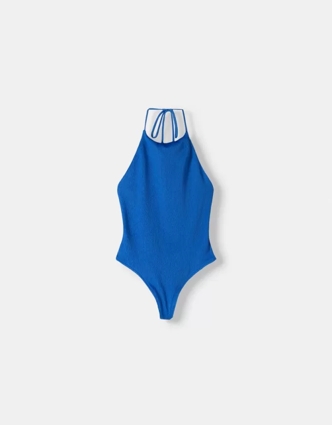 Halter bodysuit with open back Halter bodysuit with open back