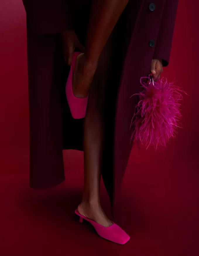 Heeled velvet mules Heeled velvet mules