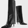 High-heel gaiter boots with buckles High-heel gaiter boots with buckles