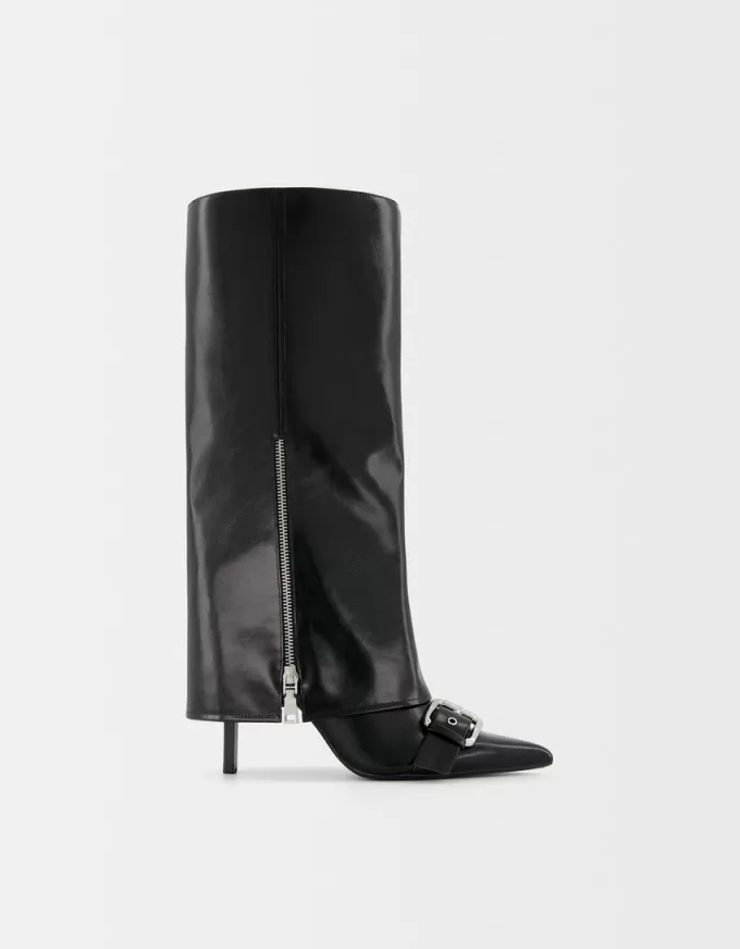 High-heel gaiter boots with buckles High-heel gaiter boots with buckles