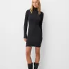 High neck cable-knit mini dress High neck cable-knit mini dress