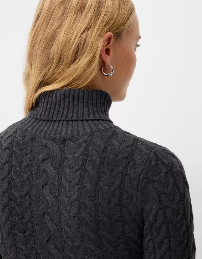 High neck cable-knit mini dress High neck cable-knit mini dress