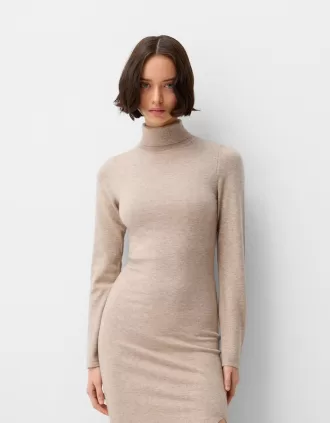 High neck midi dress