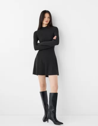 High neck mini dress