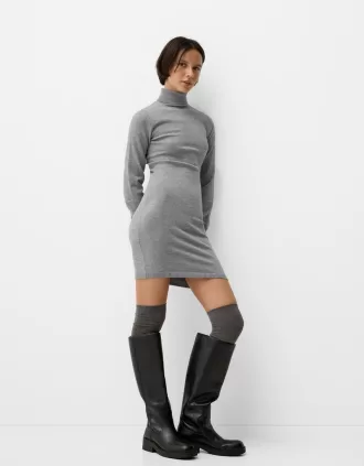 High neck mini dress