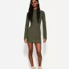 High neck open knit mini dress High neck open knit mini dress