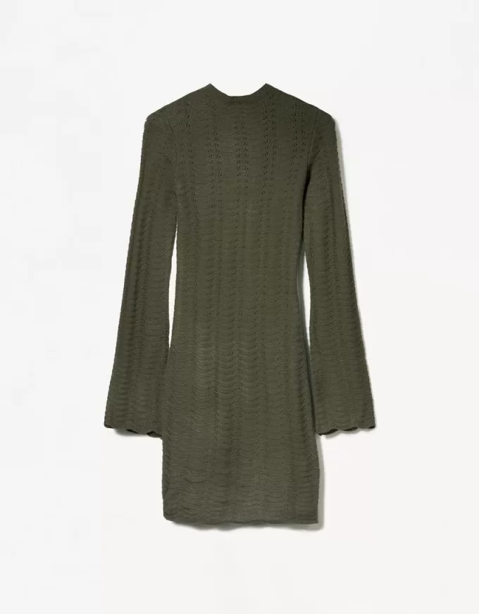 High neck open knit mini dress High neck open knit mini dress