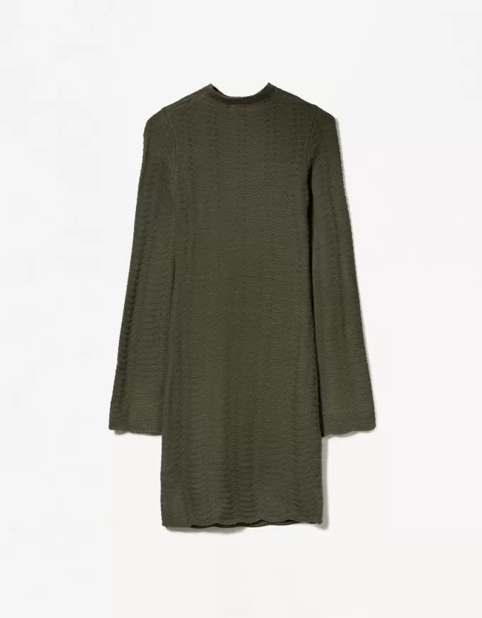 High neck open knit mini dress High neck open knit mini dress