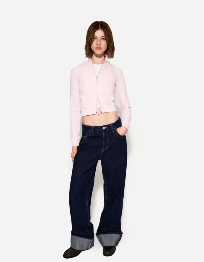 High neck sweatshirt with zipper High neck sweatshirt with zipper