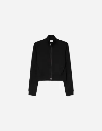 High neck sweatshirt with zipper