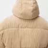 Hooded corduroy puffer jacket Hooded corduroy puffer jacket