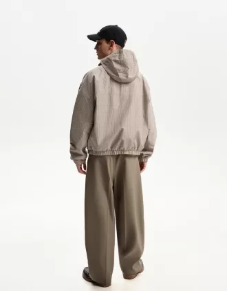 Hooded technical anorak jacket