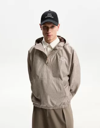 Hooded technical anorak jacket