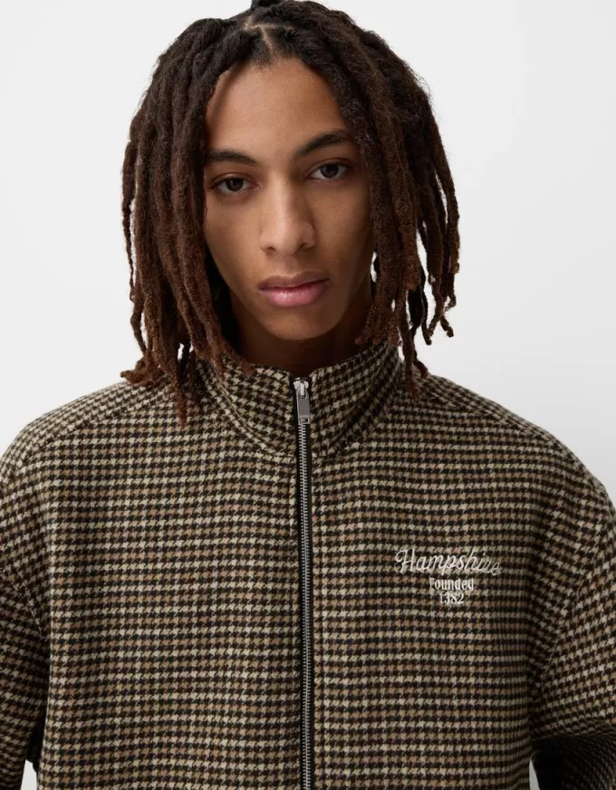 Houndstooth felt texture jacket Houndstooth felt texture jacket