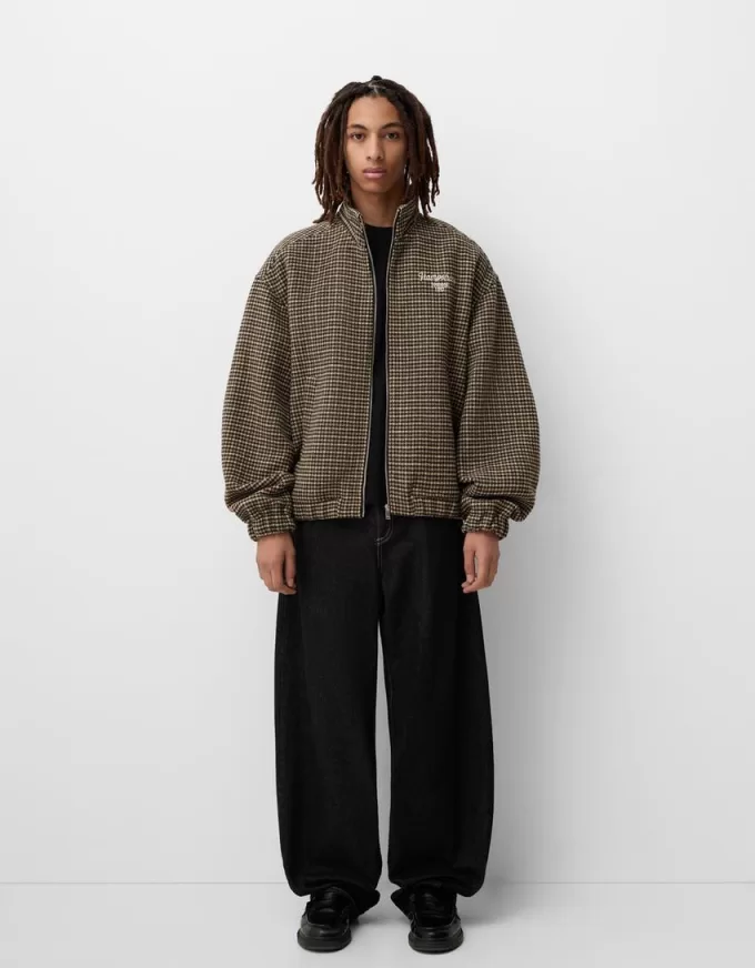 Houndstooth felt texture jacket Houndstooth felt texture jacket