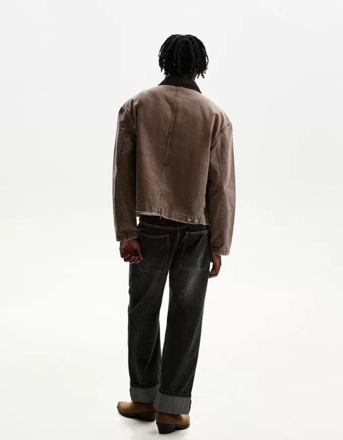 Jacket with contrasting collar Jacket with contrasting collar