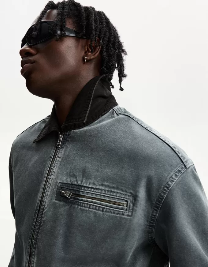 Jacket with contrasting collar Jacket with contrasting collar