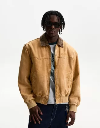 Jacket with contrasting collar