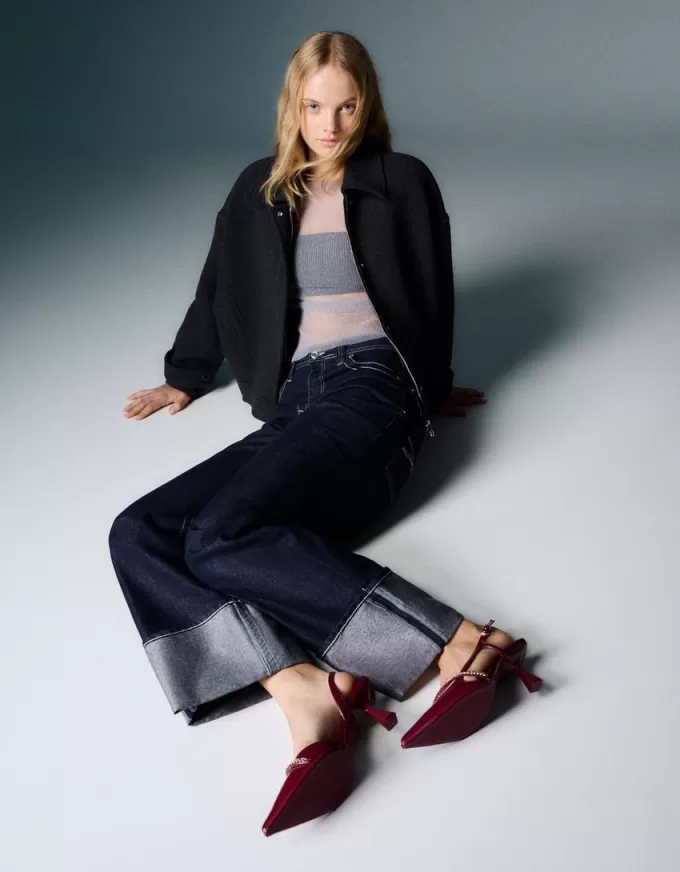 Kitten-heel shoes with chain detail Kitten-heel shoes with chain detail