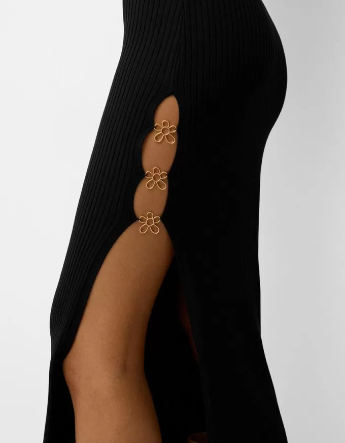 Knit midi dress with beading Knit midi dress with beading