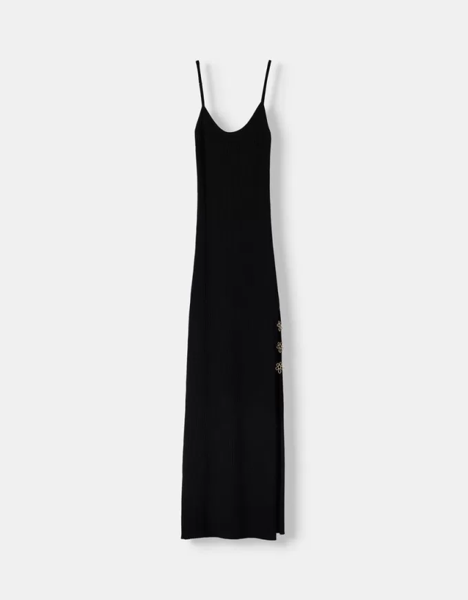 Knit midi dress with beading Knit midi dress with beading