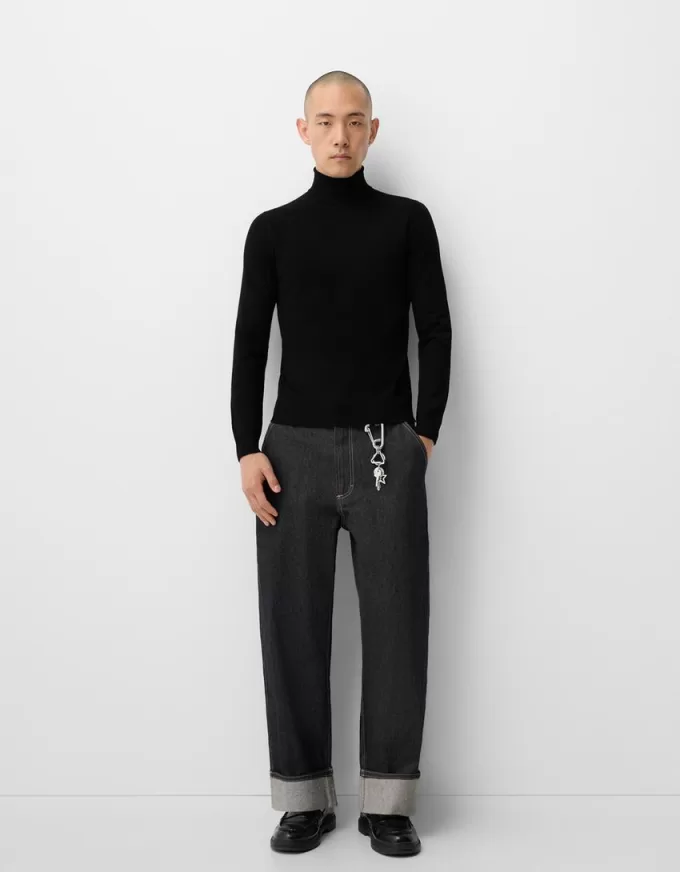 Knit turtleneck sweater