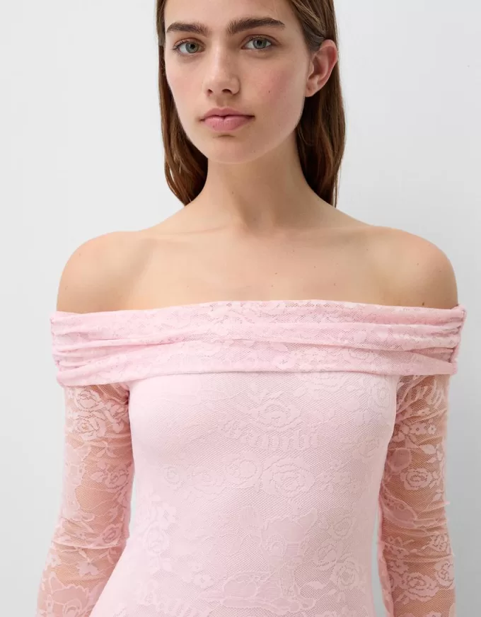 Lace Bardot neckline Disney Bambi midi dress Lace Bardot neckline Disney Bambi midi dress