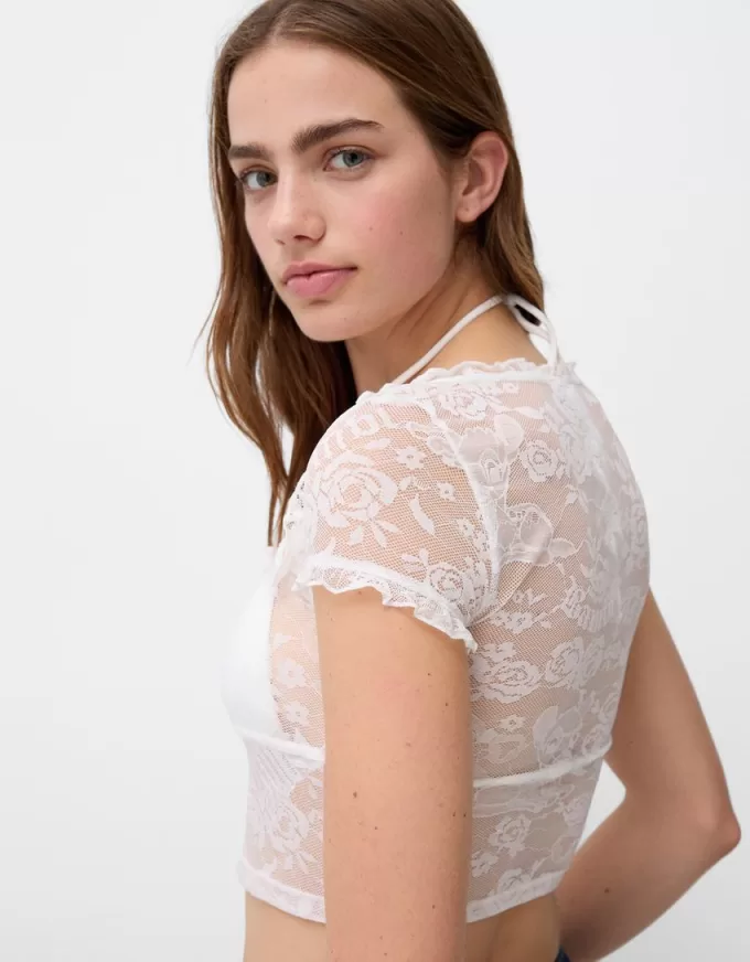 Lace short sleeve Disney Bambi T-shirt Lace short sleeve Disney Bambi T-shirt