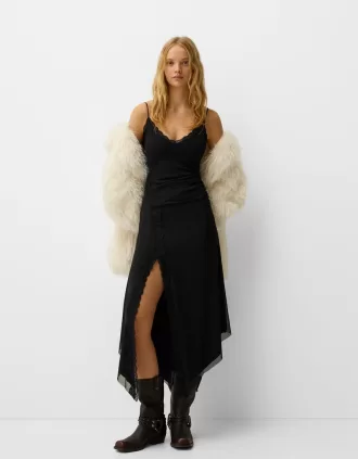 Lace tulle midi dress