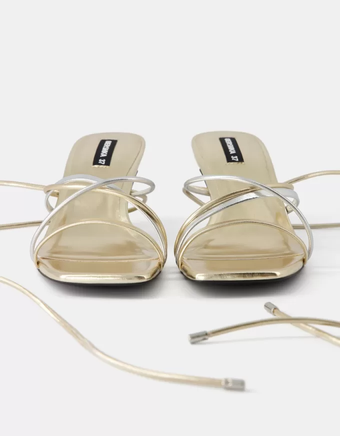 Lace-up kitten-heel sandals Lace-up kitten-heel sandals